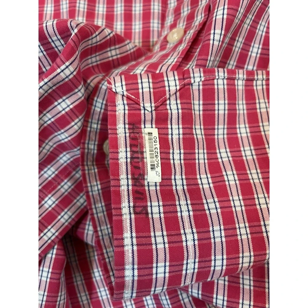 Polo Ralph Lauren Blake Mens Large Pink Plaid Navy Pony Button Down‎ Oxford